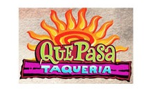 QUE pasa Taqueria official logo with white background