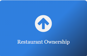 A blue button with the words restaurant ownership, Dallas restaurant consultant.