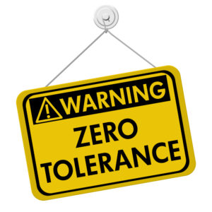 Warning Zero Tolerance Sign